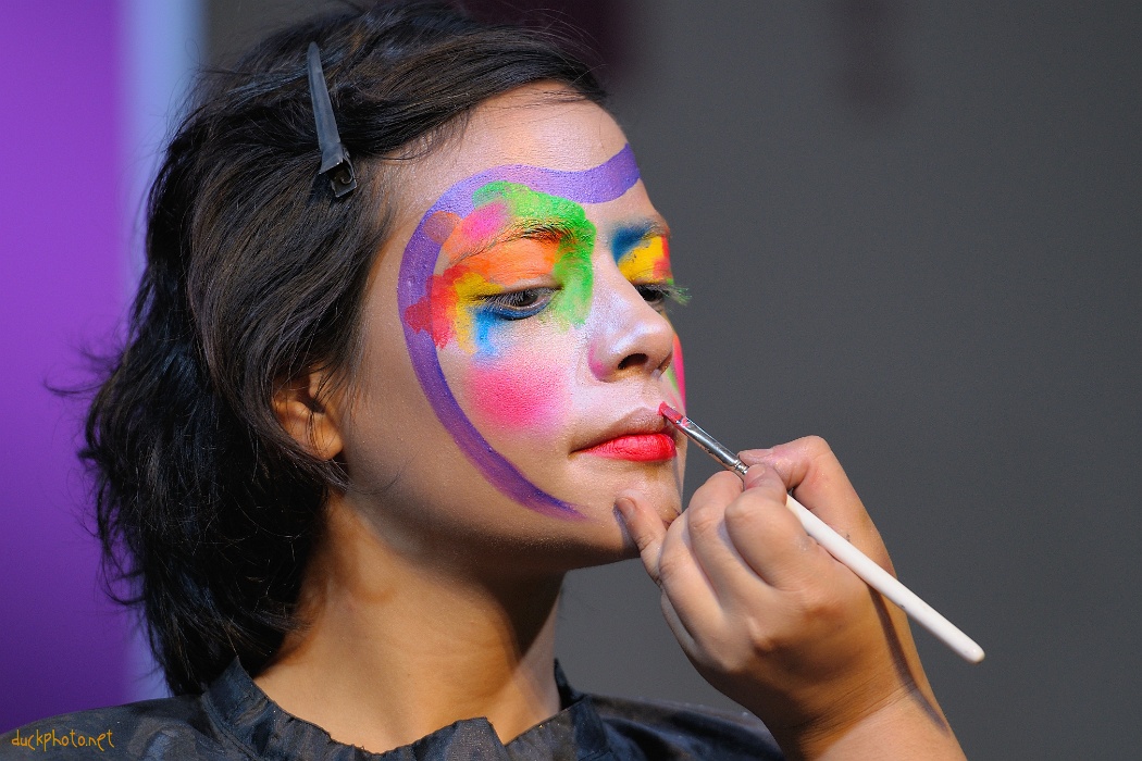 Unusual make-up session for woman