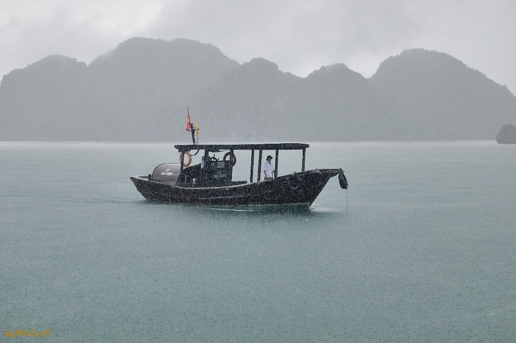 Sous la pluie dans la baie